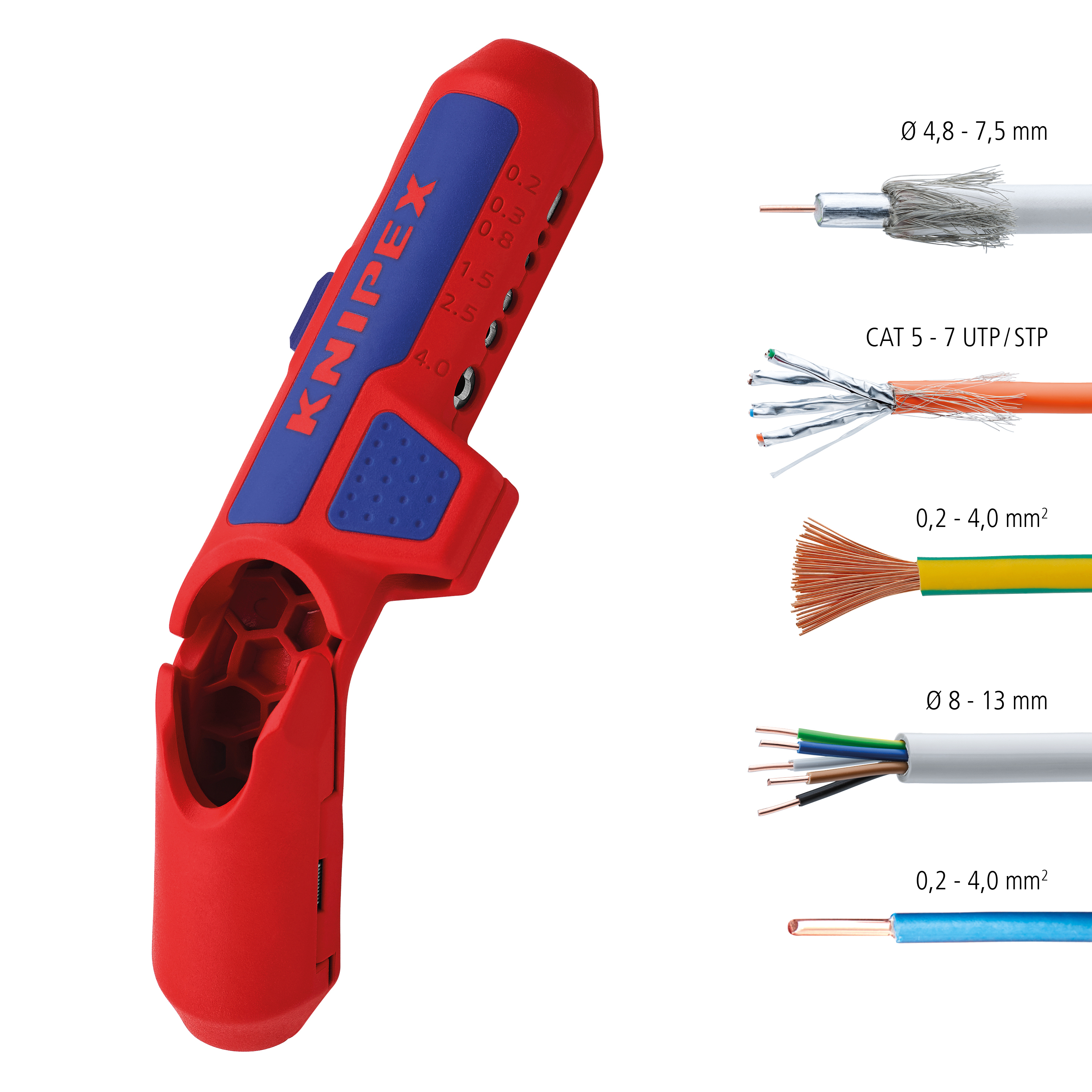 KNIPEX ErgoStrip® Abmantelungswerkzeug Linkshänder
