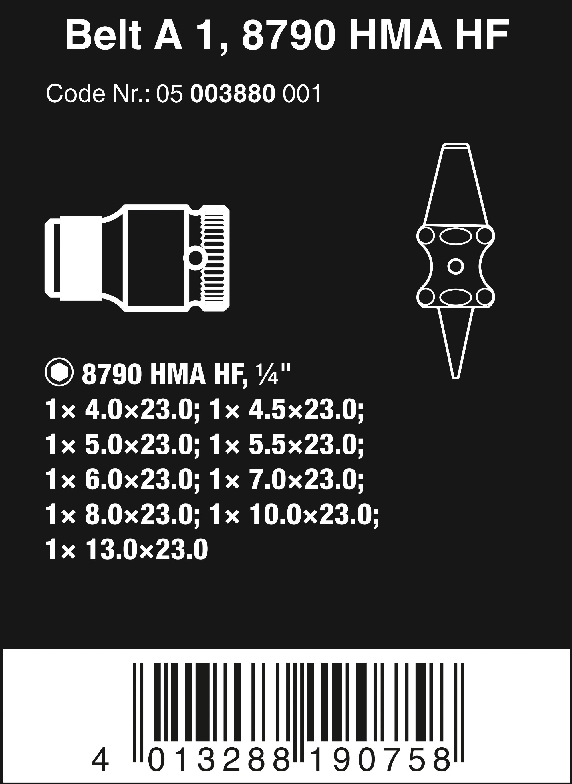 WERA Belt A 1 Zyklop Steckschlüsseleinsatz-Satz