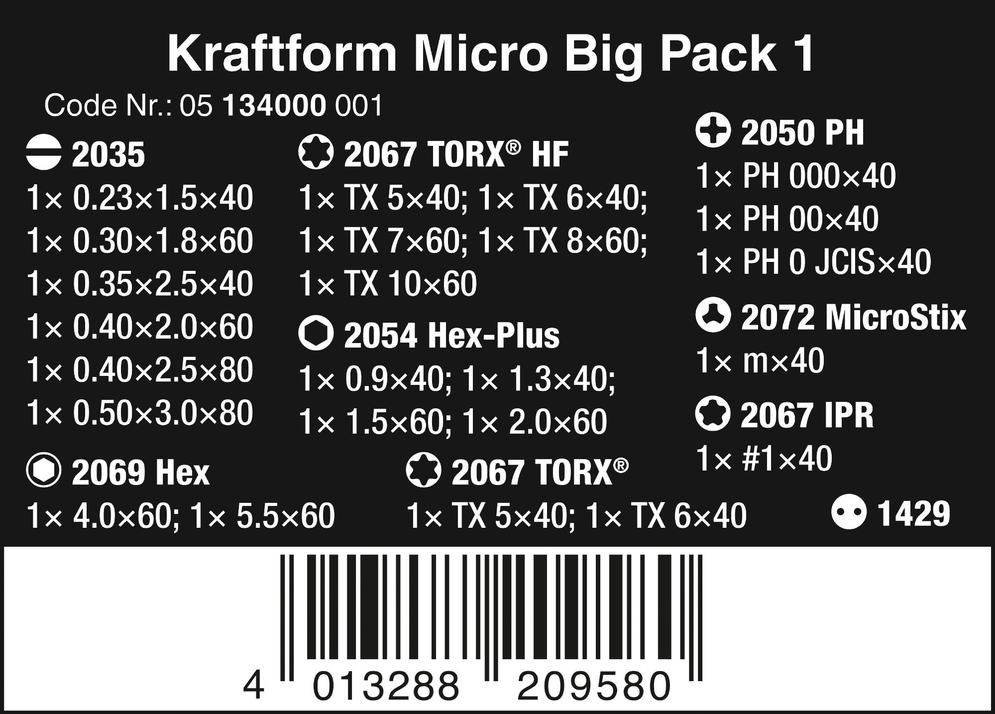 WERA Kraftform Micro Big Pack 1 