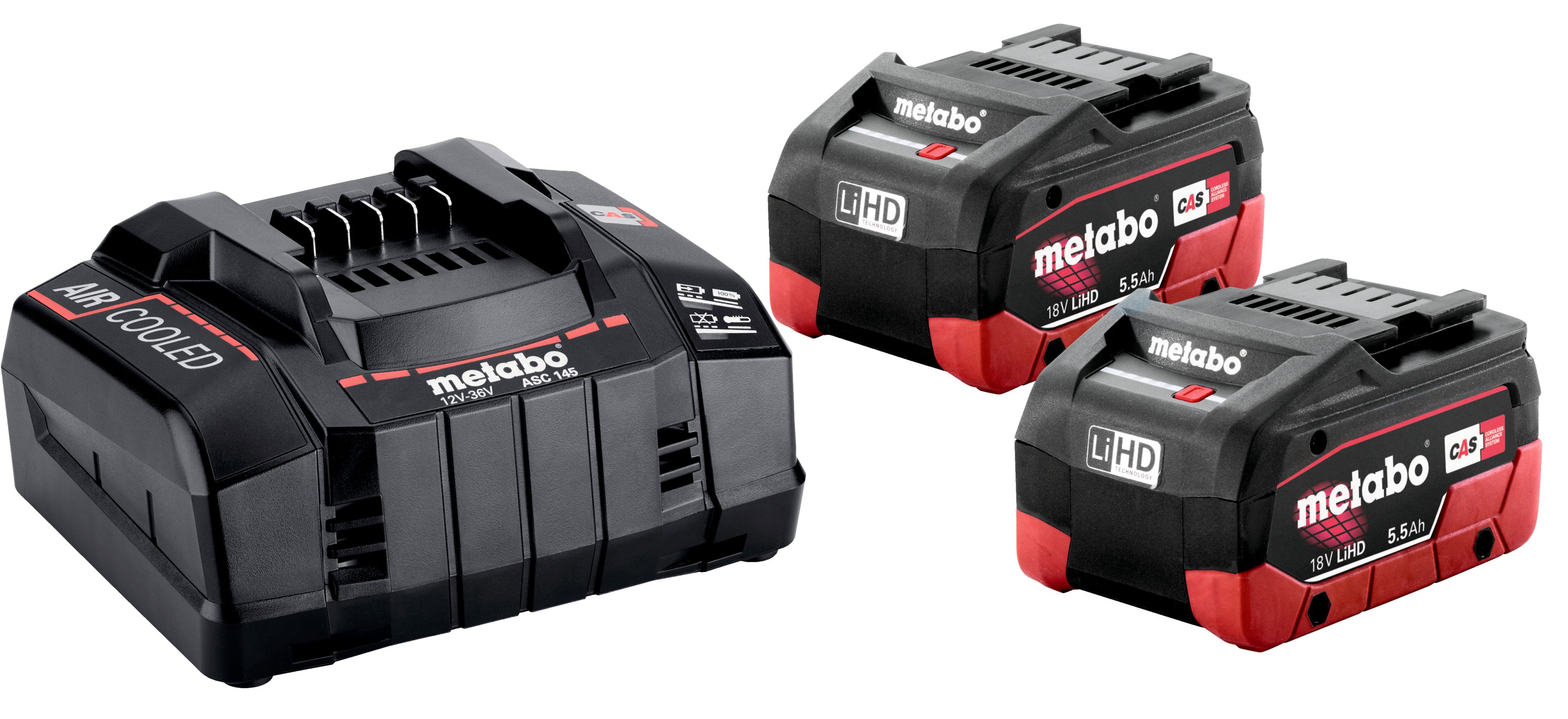 METABO Basis-Set 2 x LiHD 5.5 Ah + ASC 145