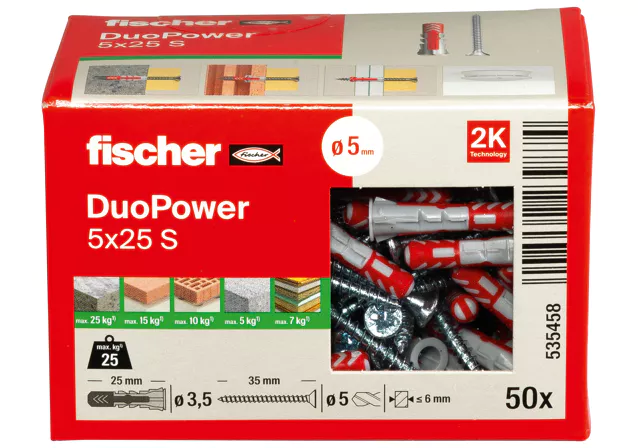 FISCHER DuoPower 5x25 S 50Stk.