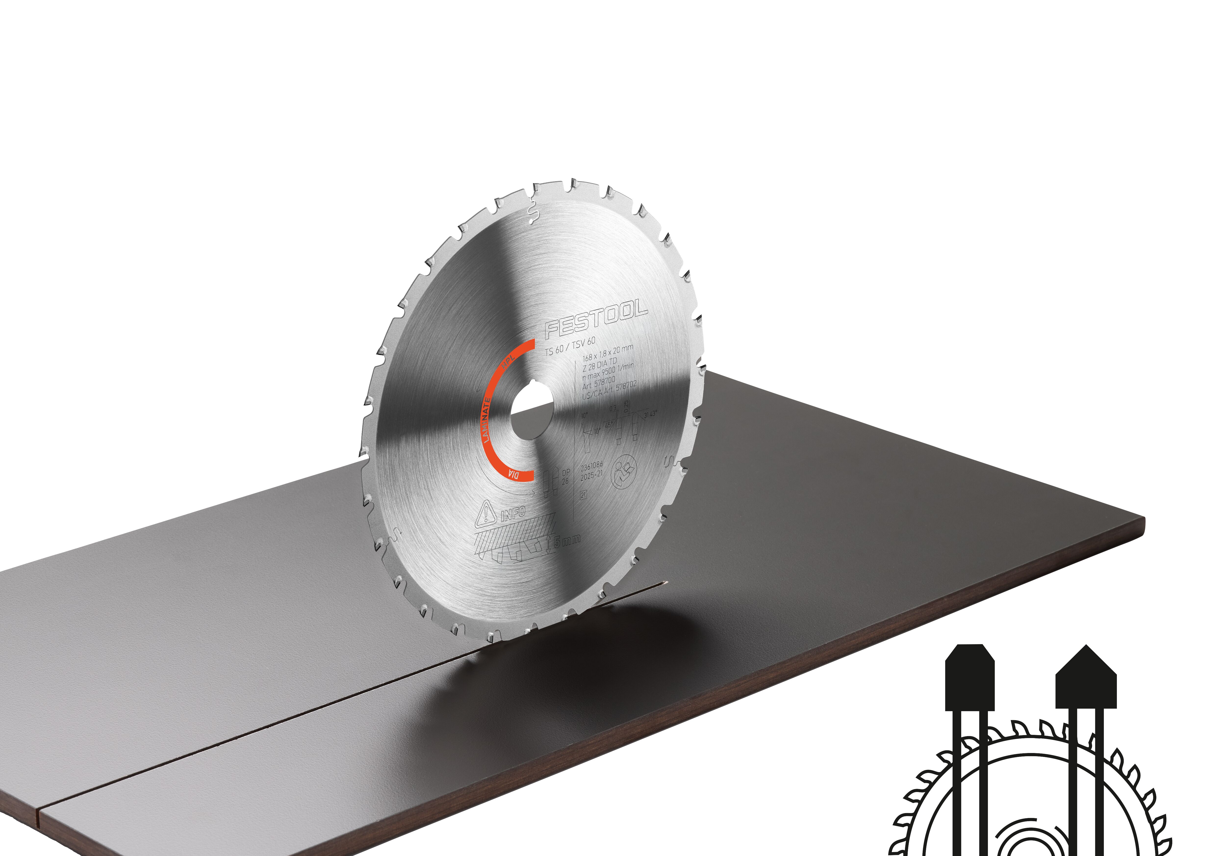 FESTOOL Diamant-Kreissägeblatt 168x1,8x20 TD28