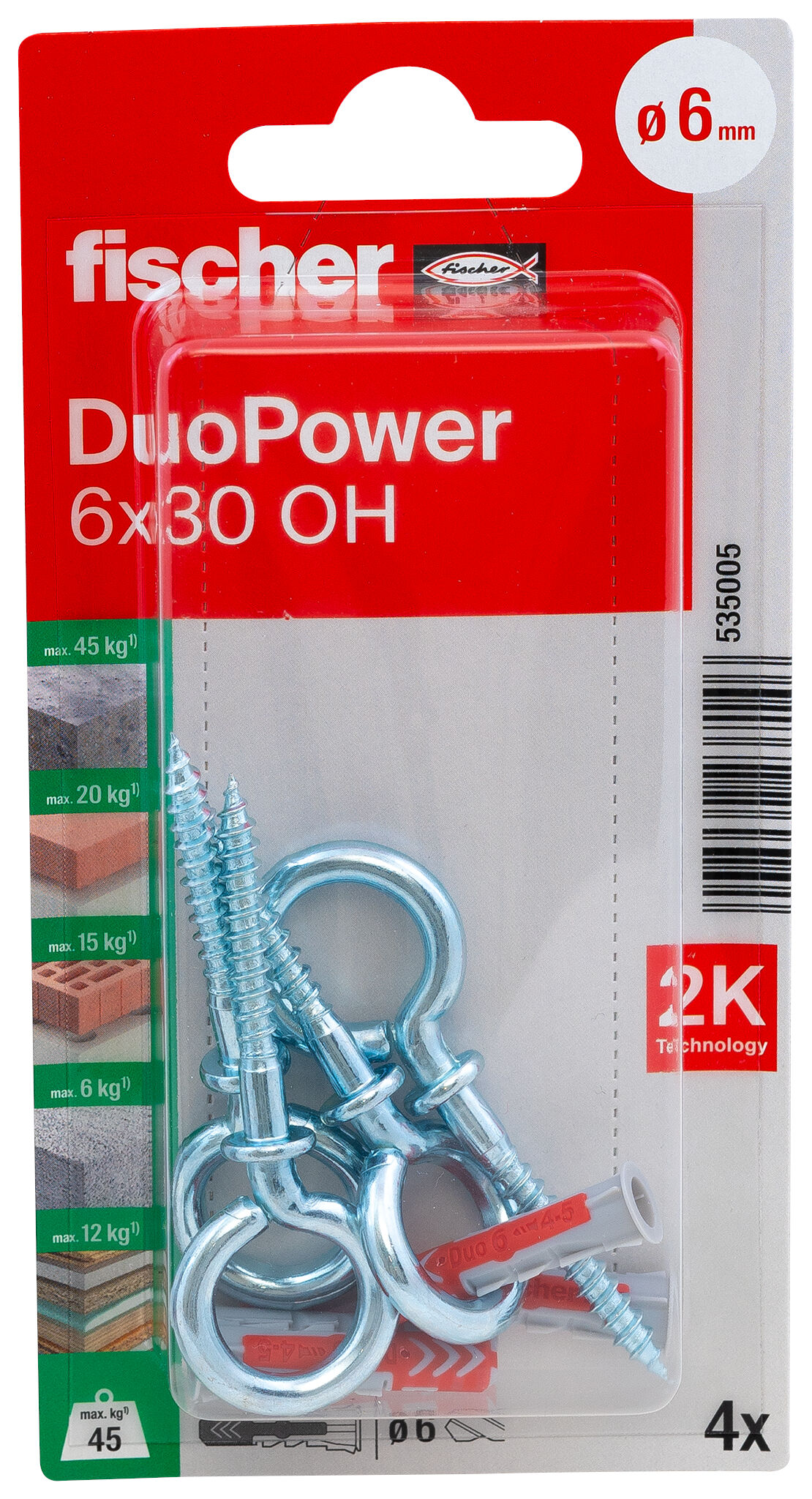 FISCHER DuoPower 6x30 OH 4Stk.